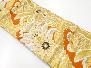 アンティーク　草花模様織出し名古屋帯（着用可）